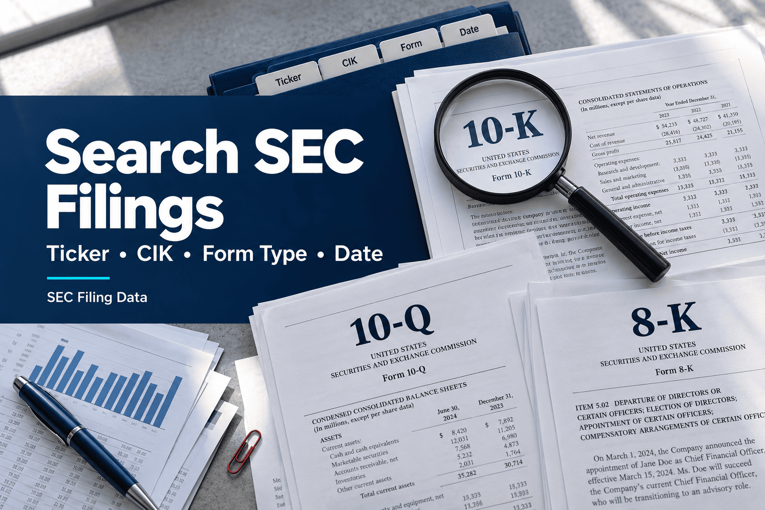 SEC Filings Search API: How to Search by Ticker, CIK, Form Type, and Date